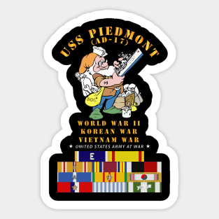 USS Piedmont (AD-17) w WWII - KOREA - VN SVC Sticker